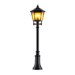 Elegant vintage street lamp with warm glow