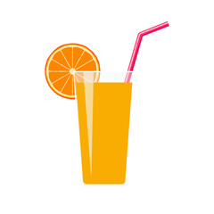 glass of orange juice and orange