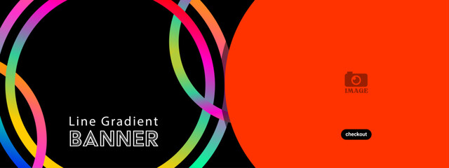 Gradient Line Banner Template. Colorful Modern Style Design in the Circle