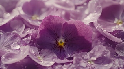 fresh purple petals with wildflowers, showcasing vibrant colors and delicate textures