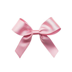 Elegant pink satin bow on a transparent background