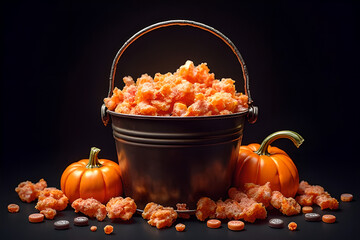 Halloween Candy Bucket: Detailed Vector Graphic