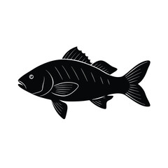 Snapper Silhouette Vector Art | Black Snapper Fish Illustration Design