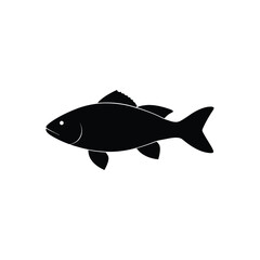Snapper Silhouette Vector Art | Black Snapper Fish Illustration Design