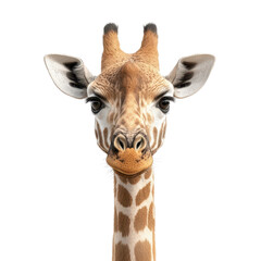 Obraz premium Close-up of a majestic giraffe against a transparent background