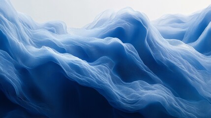 Obraz premium Blue abstract wavy flowing shapes against a white background design