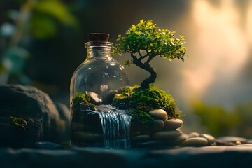 green plant in a bottle