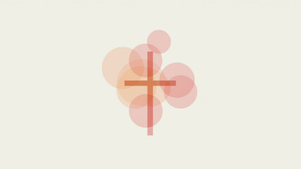 Obraz premium Christian cross design with a subtle pattern on a light grey background.