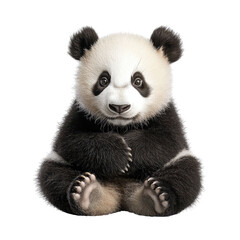 Fototapeta premium Adorable baby panda sitting with a playful expression