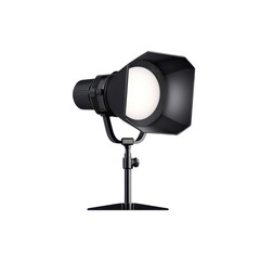 Modern studio spotlight with adjustable angle and sleek design