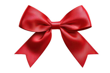 Fototapeta premium Elegant red satin bow with tails