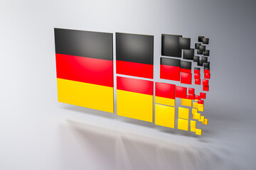 Concept shot: Germany being dysfunctional or disintegrating or being dismantled or failing.