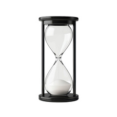 Classic hourglass with black frame and white sand