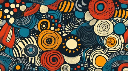 Abstract colorful doodle pattern.