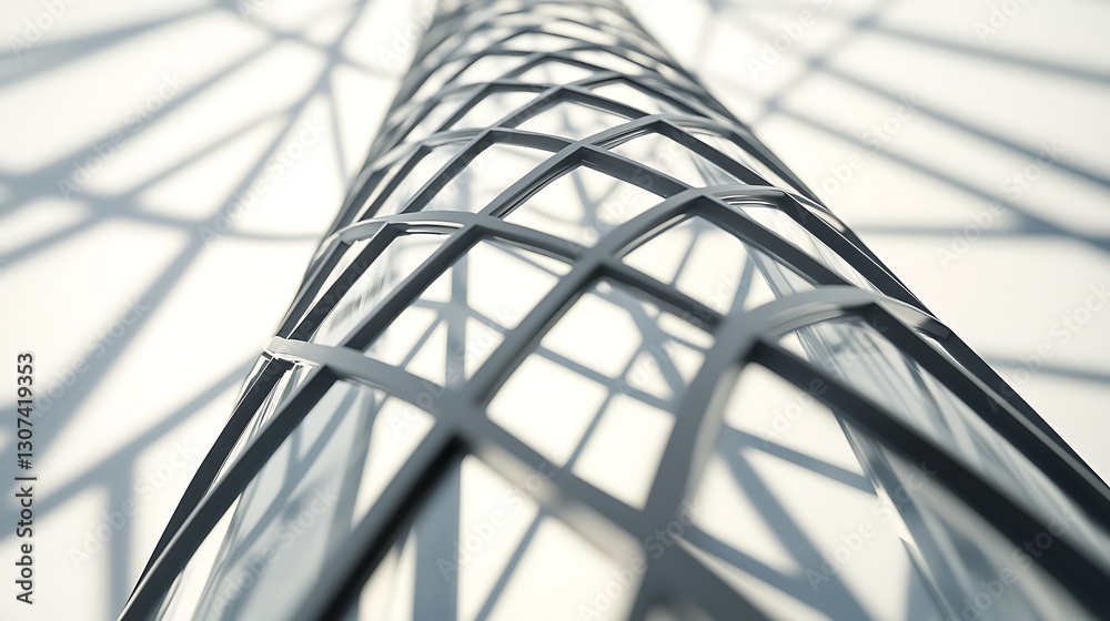 Fototapete intricate lattice structure casting delicate shadows on a light background.