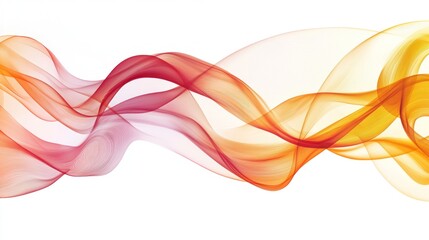 Colorful flowing ribbons of gradient hues across a white background