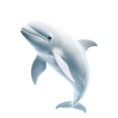 Obraz premium Realistic illustration of a playful beluga whale