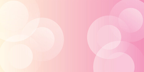 Minimalist banner background, pastel colorful, pink and yellow gradations. Circle effect style geometric