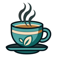 A vector PNG cup of hot coffee, Aesthetic-coffee-cup-with-steam.