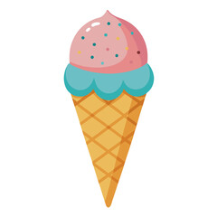 A vector PNG ice-cream icon. Aesthetic-ice-cream-cone-with-sprinkles. ice cream cone.