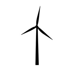  wind turbine silhouette vector icon sign symbol illustration 