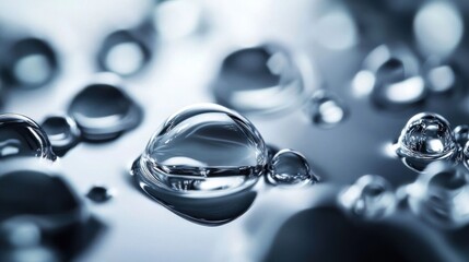 Close-up of merging liquid droplets.