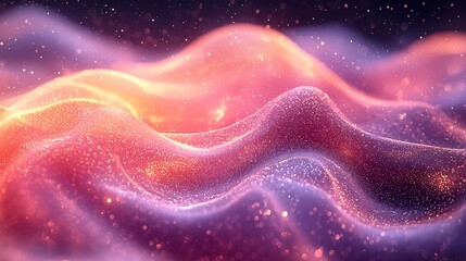 Abstract Sparkling Waves with Pink and Purple Hues Background Art