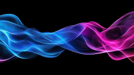 Obraz premium Abstract Waves Flowing Across a Black Background Displaying Color Gradients