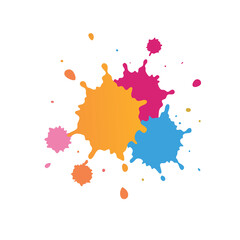 color paint splashes Isolated on transparent background.
