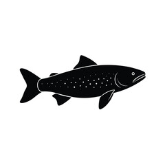 Trout Silhouette Vector Art and Black Trout Fish Illustration Design