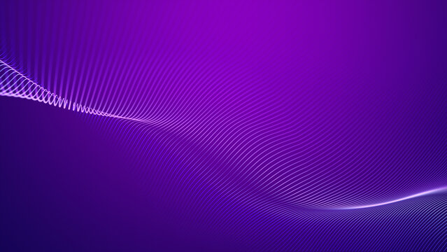 Abstract twisted curves motion blurred glowing waves lines. 3D video loop art design gradient background. waves seamlessly flowing with soft light and bokeh. Fucsia and blue red waves. Technology, 4k	