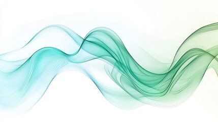 Abstract graphic with fluid wavy lines in blue and green colors