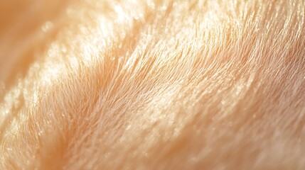 Fototapeta premium Close-up of skin texture with peach fuzz, soft light, shiny and glossy, pastel colors, detailed and hyper-realistic macro photography.