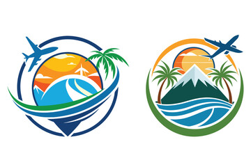 Naklejka premium Versatile Travel Agency Logo with Customizable Elements