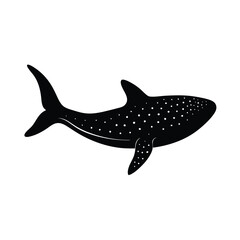 Obraz premium Whale Shark Silhouette Vector Art and Black Whale Shark Illustration Fish Design