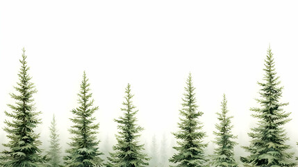 Obraz premium Misty forest trees, nature scene, background