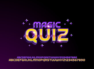 fantasy magic quiz golden violet glossy retro text effect