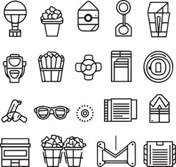 Black and white icons set