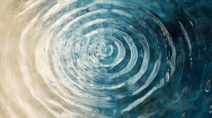 Fototapeta premium Concentric circular ripples spread across the water surface beautifully