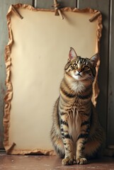 Funny Kitten Holding a Sign – Add Your Own Text