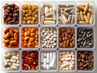 Pills/Capsules in Boxes on White Background