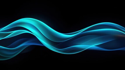 Abstract blue wave patterns on a dark background