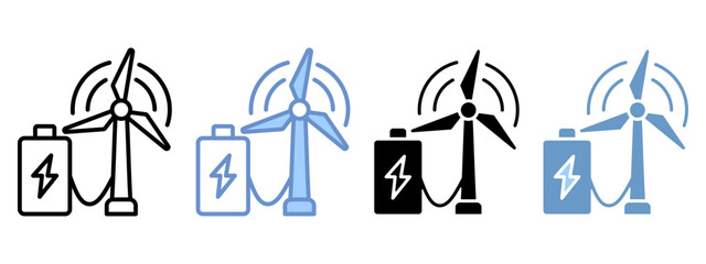 Wind Power Icon Set Multiple Style Collection