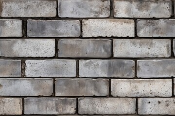 Obraz premium Seamless bare cinder block textured wall made of gray and white bricks, showcasing various shades and weathered surfaces.