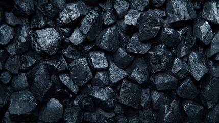 Close-up of textured black coal rocks