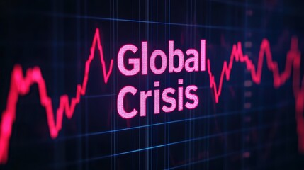 Fototapeta premium Global Crisis: Economic Downturn Graph Visualization