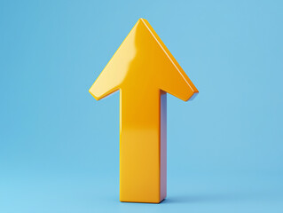 Fototapeta premium 3D Upward Arrow, Isolated on a Solid Background