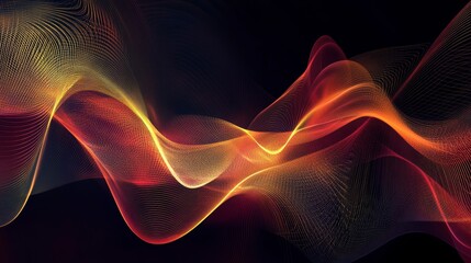 Abstract wave design, dynamic flow, vibrant colors, digital art, background image, stock photo