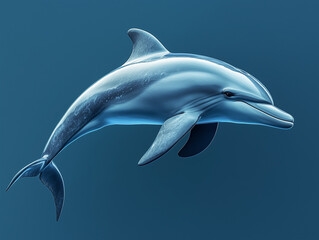 Obraz premium Dolphin Isolated on a Solid Color Background