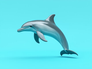Obraz premium Dolphin Isolated on a Solid Color Background